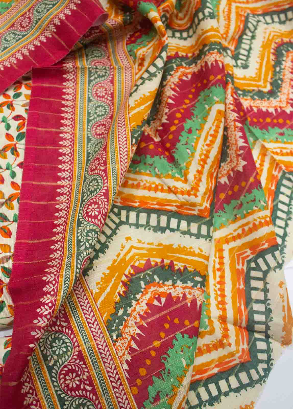 Bin Saeed Fabric - WKU-0114-3 Piece Khaddar Printed UnStitched Suit