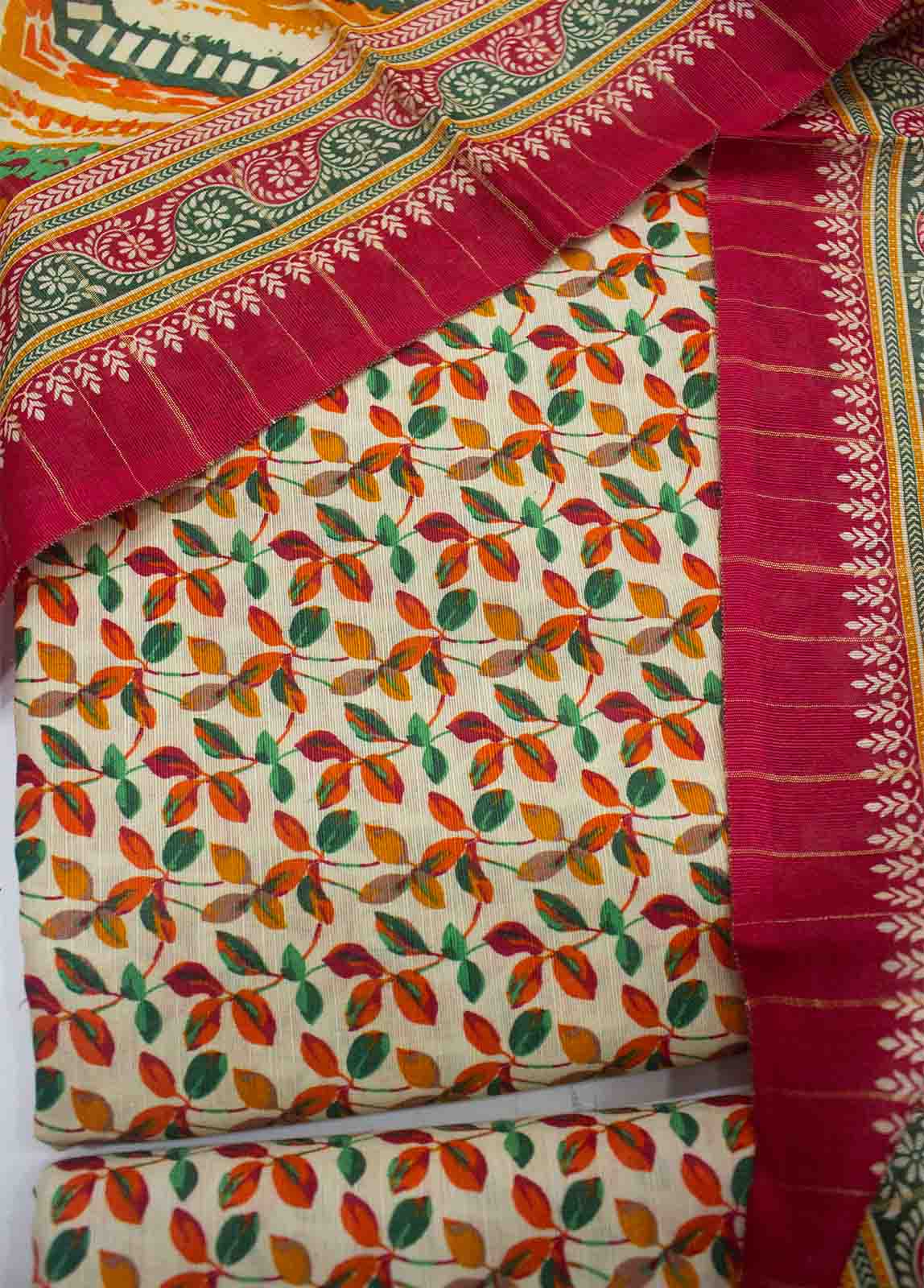 Bin Saeed Fabric - WKU-0114-3 Piece Khaddar Printed UnStitched Suit