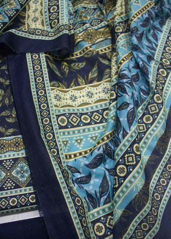 Bin Saeed Fabric - WKU-0126-3 Piece Khaddar Printed UnStitched Suit