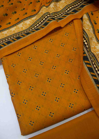 Bin Saeed Fabric - WKU-0129-3 Piece Khaddar Printed UnStitched Suit