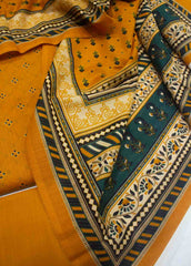 WKU-0129-3 Piece Khaddar Printed UnStitched Suit