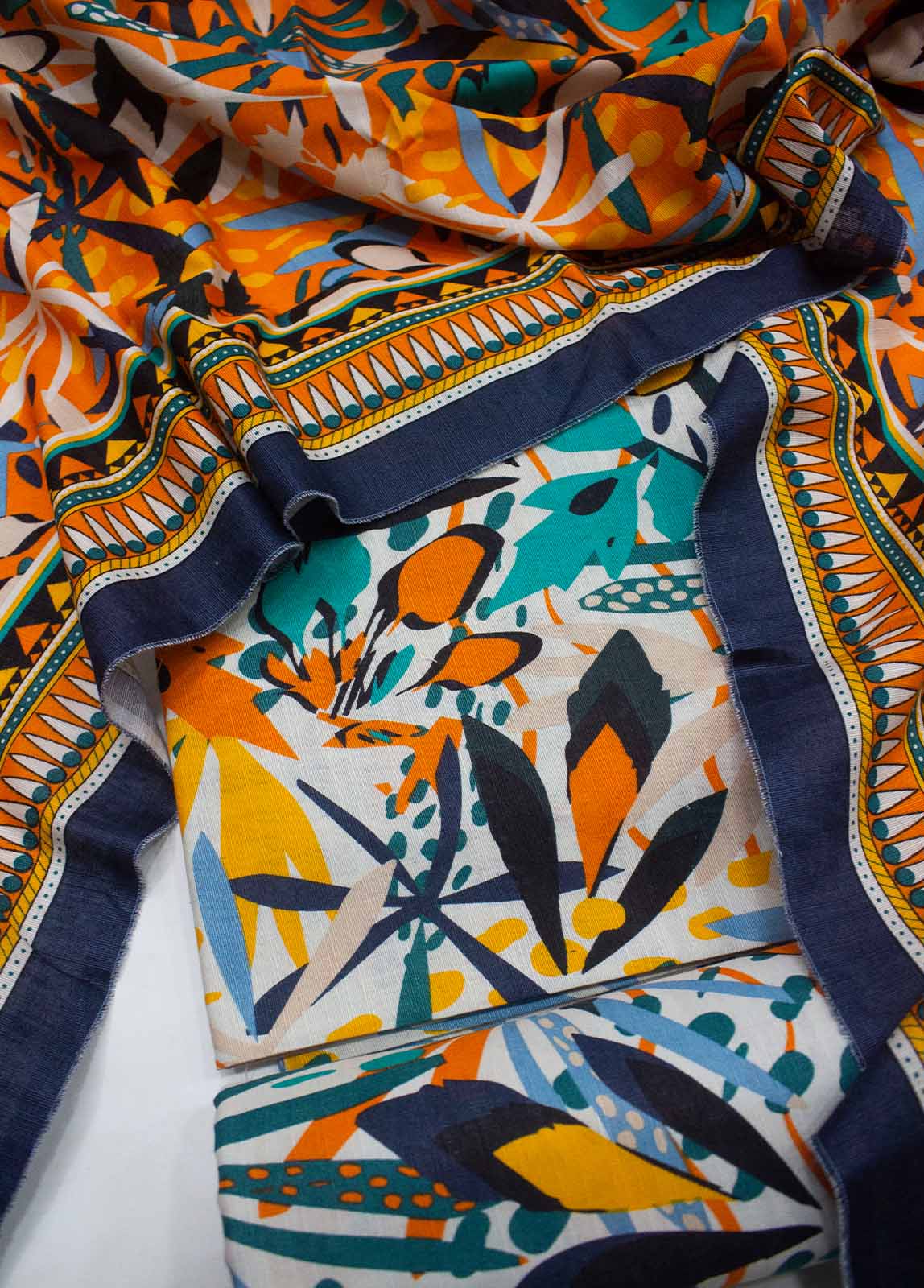 Bin Saeed Fabric - WKU-0143-3 Piece Khaddar Printed UnStitched Suit