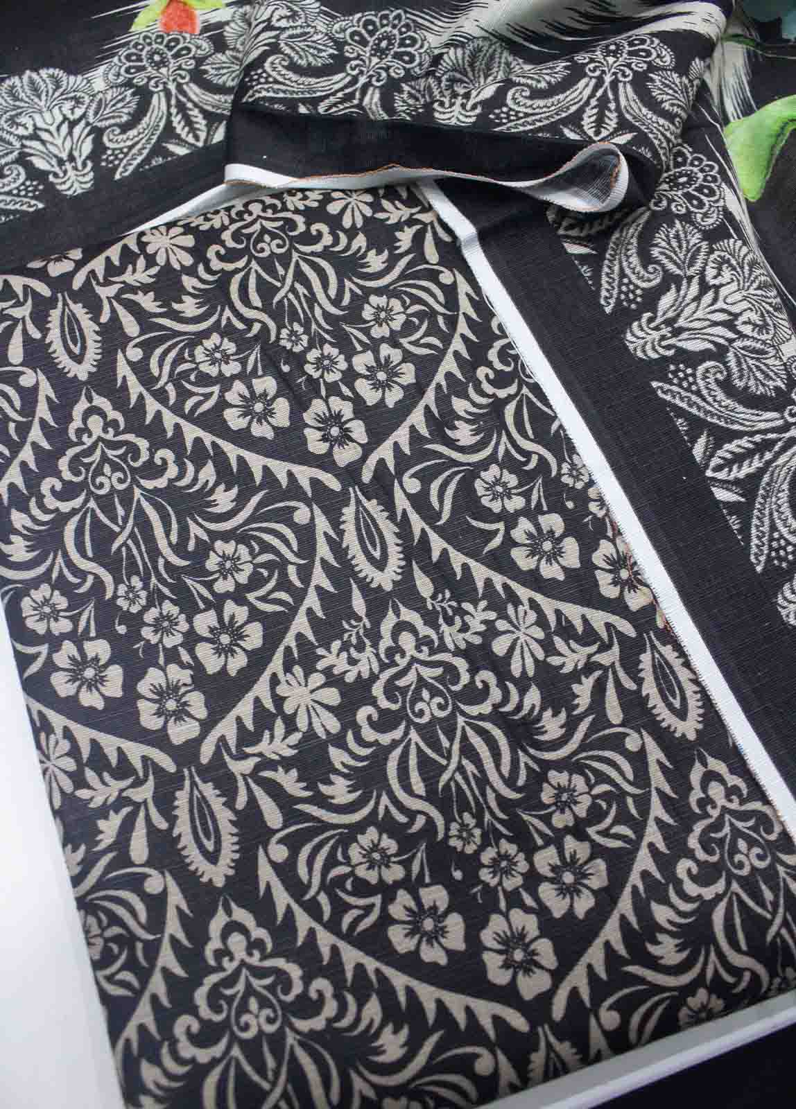 Bin Saeed Fabric - WKU-0153-3 Piece Khaddar Printed UnStitched Suit