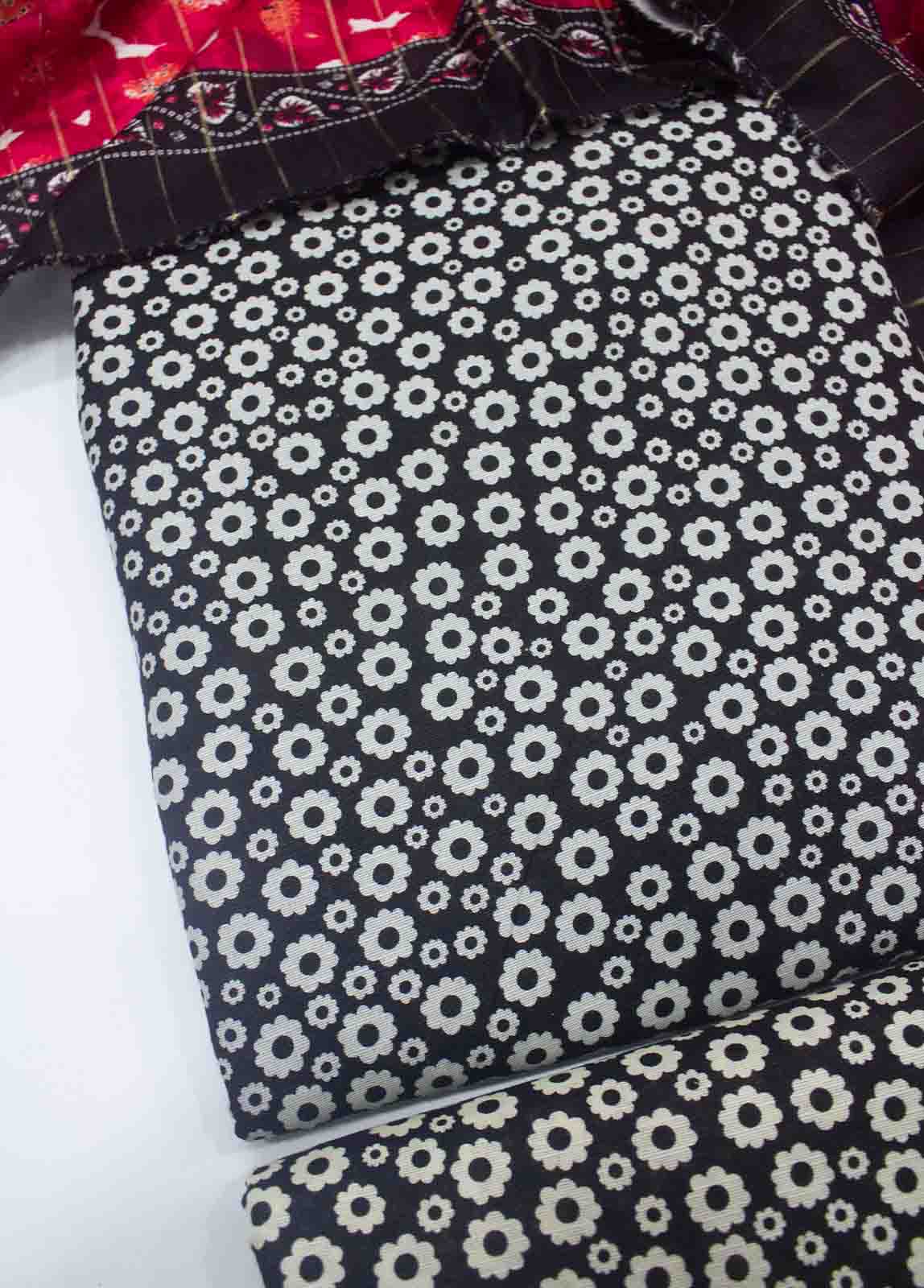 Bin Saeed Fabric - WKU-015 A-3 Piece Khaddar Printed UnStitched Suit