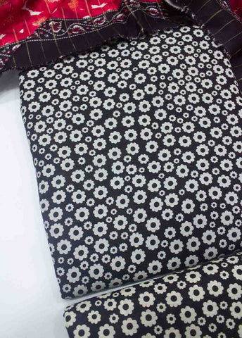 Bin Saeed Fabric - WKU-015 A-3 Piece Khaddar Printed UnStitched Suit