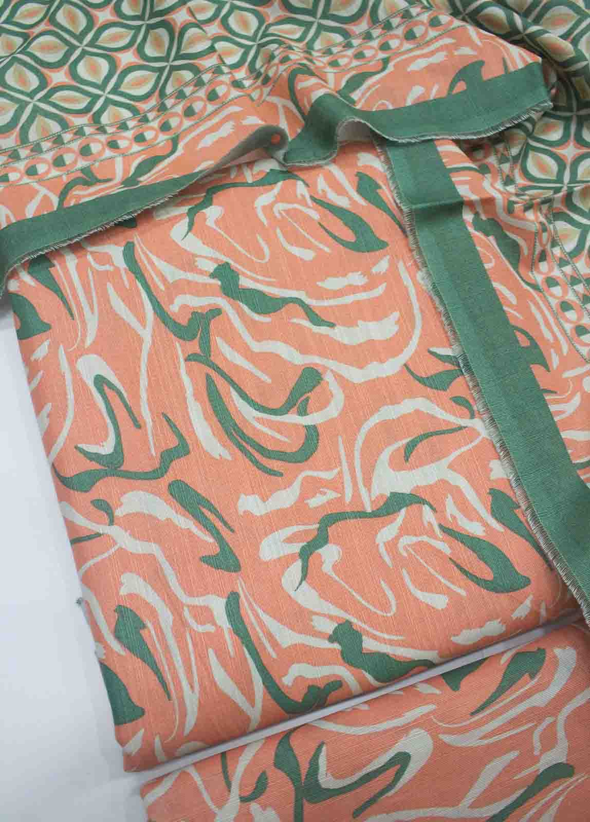 Bin Saeed Fabric - WKU-016-3 Piece Khaddar Printed UnStitched Suit