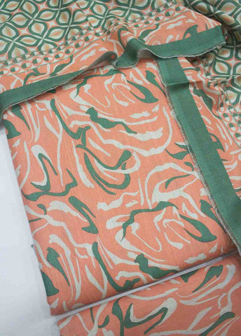 Bin Saeed Fabric - WKU-016-3 Piece Khaddar Printed UnStitched Suit