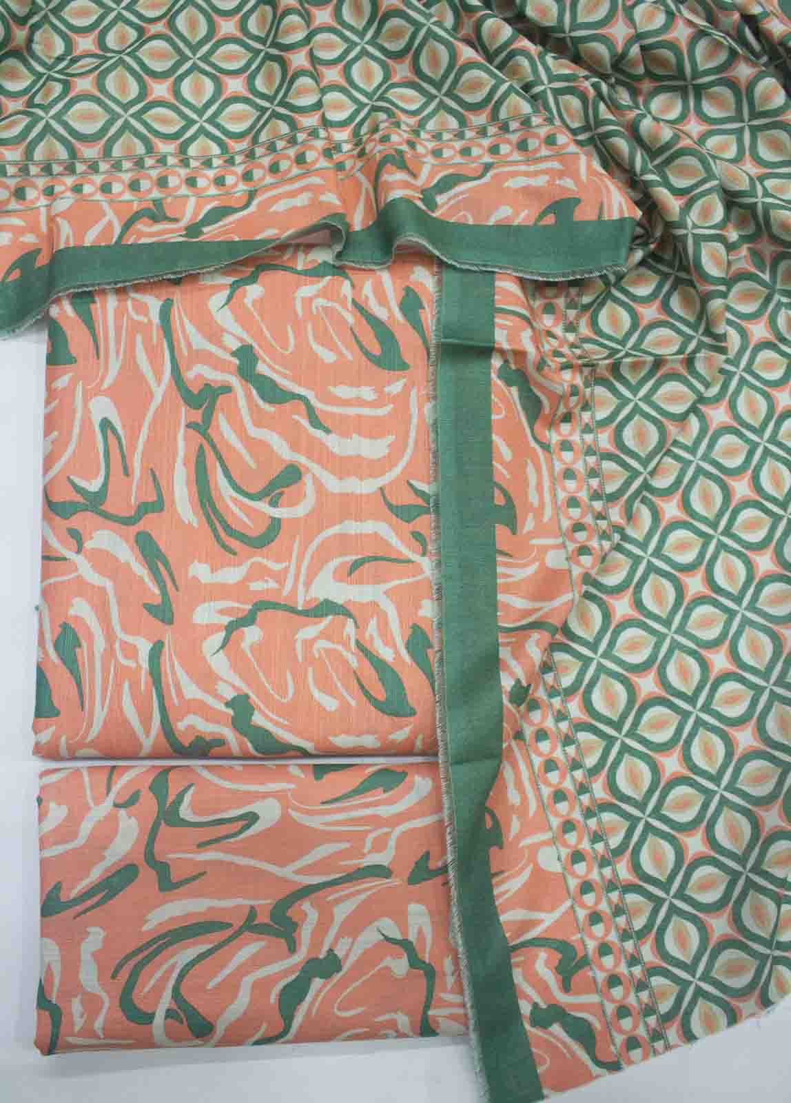 Bin Saeed Fabric - WKU-016-3 Piece Khaddar Printed UnStitched Suit