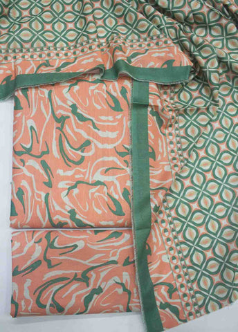 Bin Saeed Fabric - WKU-016-3 Piece Khaddar Printed UnStitched Suit