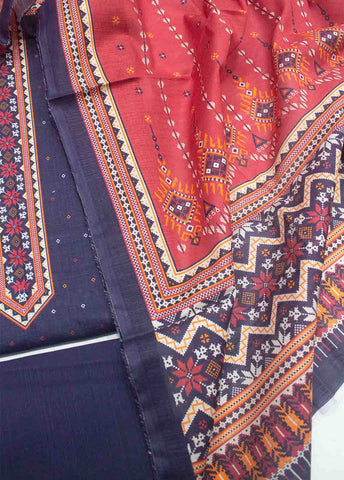 Bin Saeed Fabric - WKU-0161-3 Piece Khaddar Printed UnStitched Suit