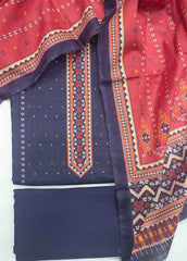 WKU-0161-3 Piece Khaddar Printed UnStitched Suit