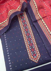 WKU-0161-3 Piece Khaddar Printed UnStitched Suit