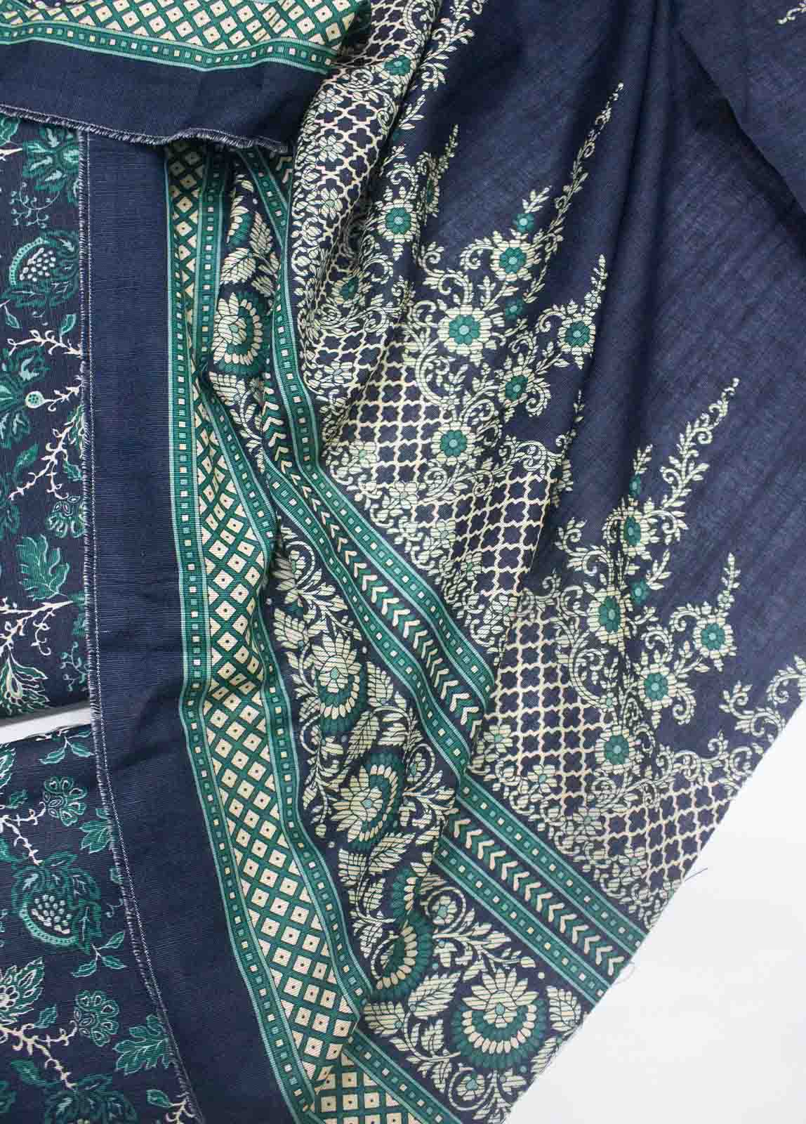 Bin Saeed Fabric - WKU-017-3 Piece Khaddar Printed UnStitched Suit