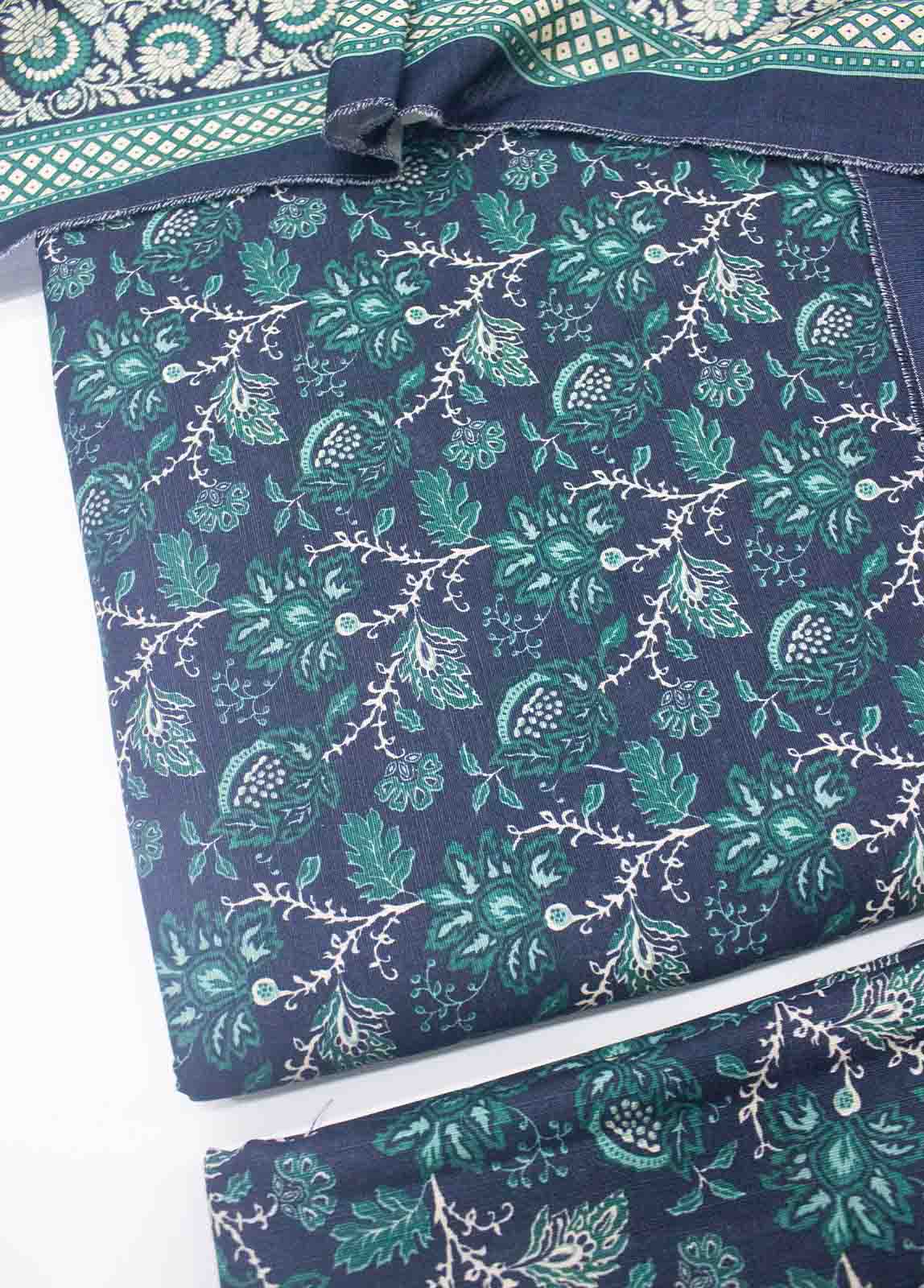 Bin Saeed Fabric - WKU-017-3 Piece Khaddar Printed UnStitched Suit