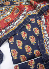 WKU-0172-3 Piece Khaddar Printed UnStitched Suit