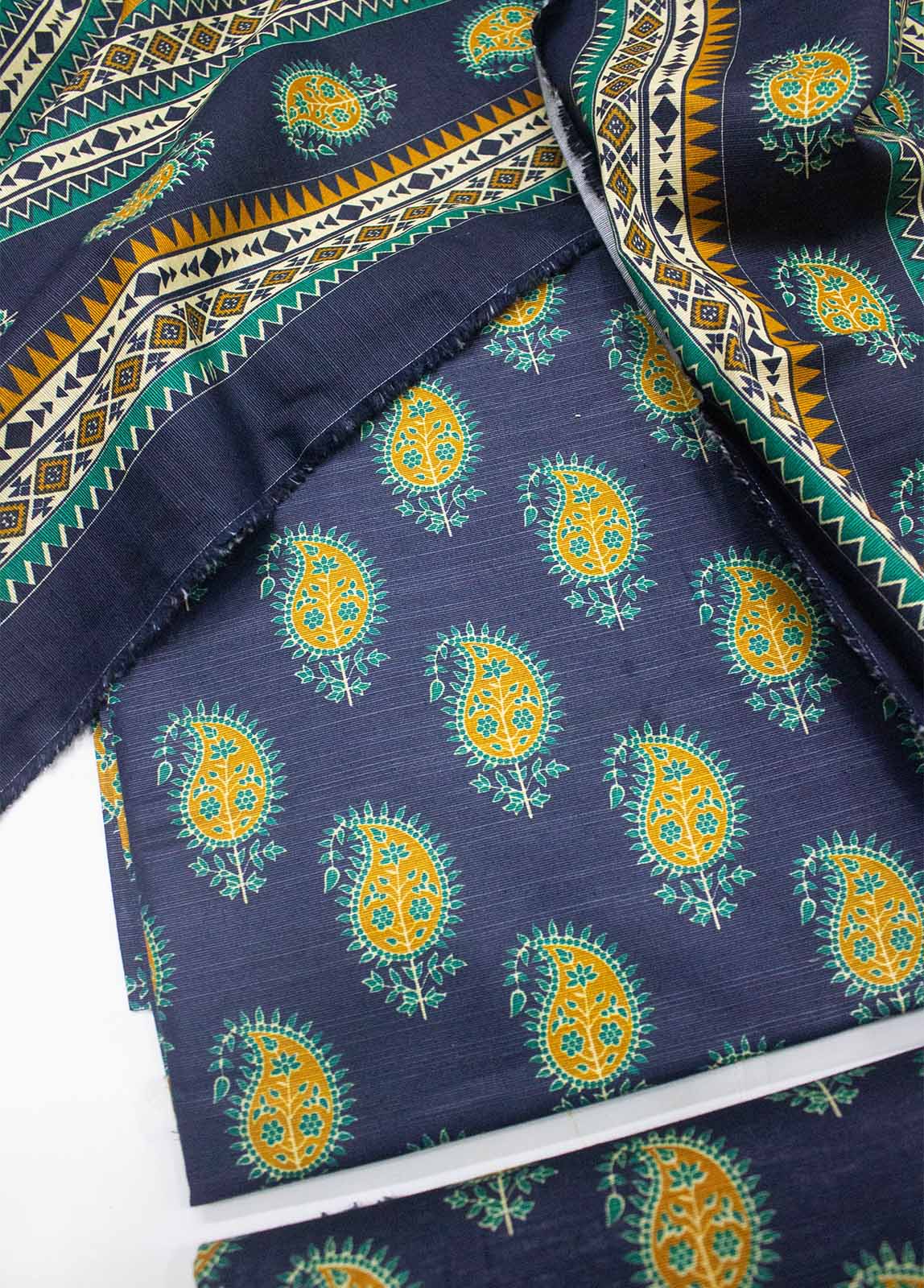 Bin Saeed Fabric - WKU-0174-3 Piece Khaddar Printed UnStitched Suit