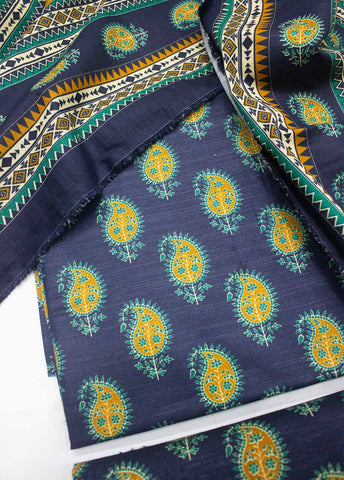 Bin Saeed Fabric - WKU-0174-3 Piece Khaddar Printed UnStitched Suit