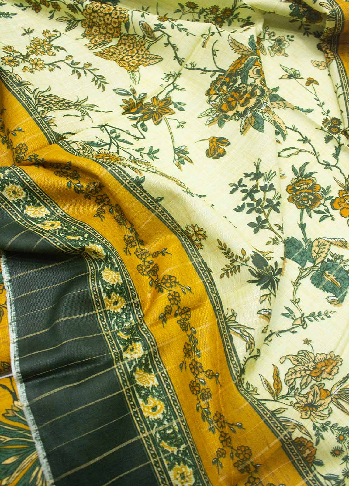 Bin Saeed Fabric - WKU-0176-3 Piece Khaddar Printed UnStitched Suit