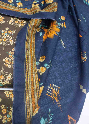 Bin Saeed Fabric - WKU-019-3 Piece Khaddar Printed UnStitched Suit