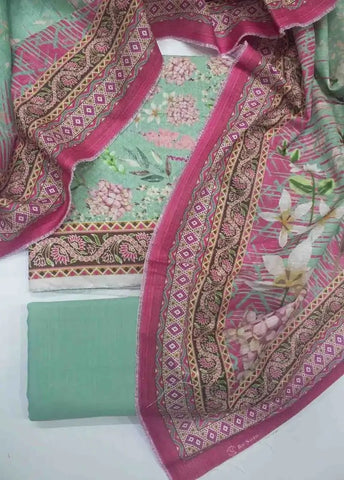 Bin Saeed Fabric - WKU-0200- 3 Piece Khaddar Printed UnStitched Suit