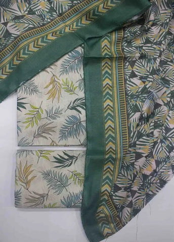 Bin Saeed Fabric - WKU-0201- 3 Piece Khaddar Printed UnStitched Suit