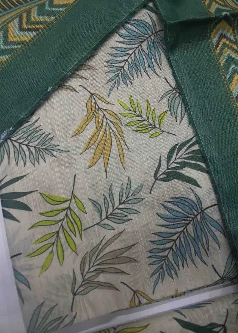 Bin Saeed Fabric - WKU-0201- 3 Piece Khaddar Printed UnStitched Suit