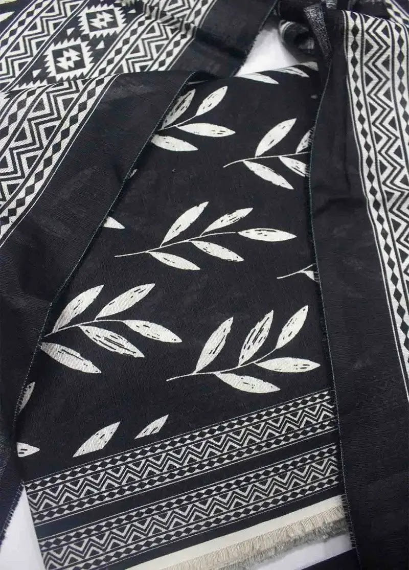Bin Saeed Fabric - WKU-0202- 3 Piece Khaddar Printed UnStitched Suit