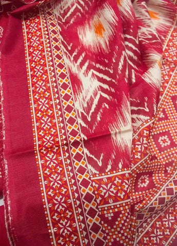 Bin Saeed Fabric - WKU-0203- 3 Piece Khaddar Printed UnStitched Suit
