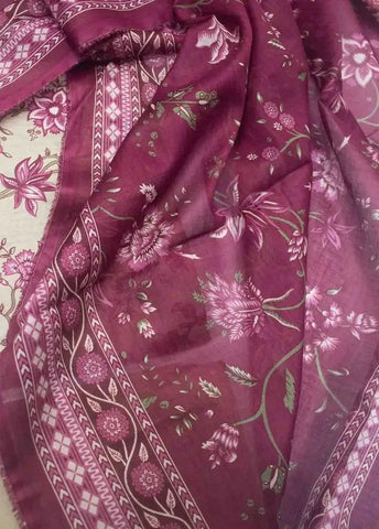 Bin Saeed Fabric - WKU-0204- 3 Piece Khaddar Printed UnStitched Suit