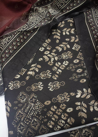 WKU-0205- 3 Piece Khaddar Printed UnStitched Suit