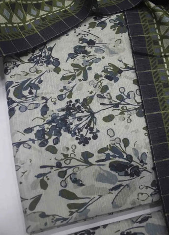 Bin Saeed Fabric - WKU-0208- 3 Piece Khaddar Printed UnStitched Suit