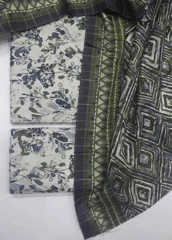 Bin Saeed Fabric - WKU-0208- 3 Piece Khaddar Printed UnStitched Suit