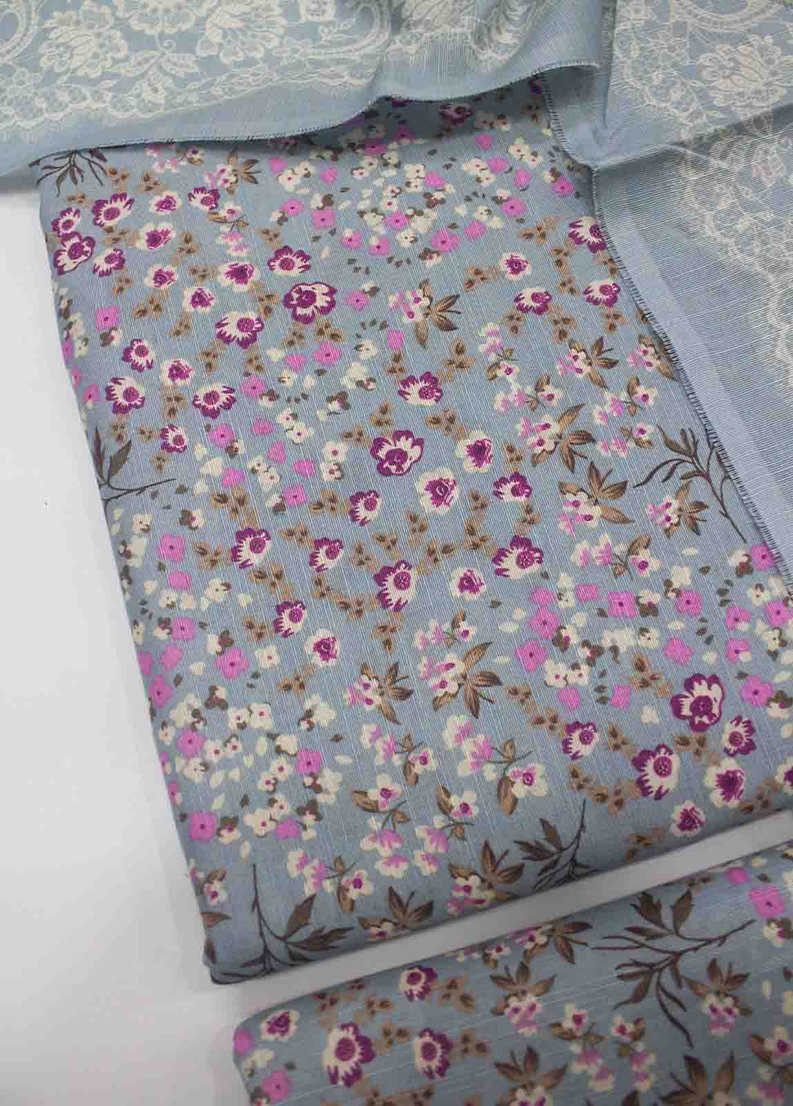 Bin Saeed Fabric - WKU-021-3 Piece Khaddar Printed UnStitched Suit