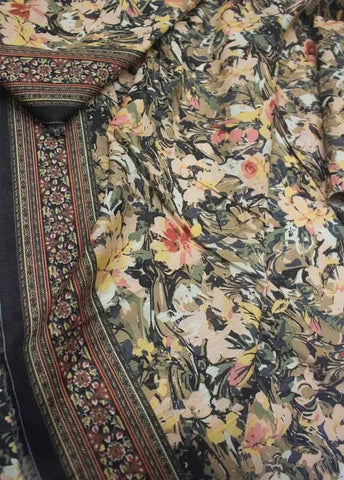 Bin Saeed Fabric - WKU-0214- 3 Piece Khaddar Printed UnStitched Suit