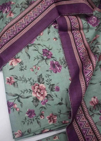 Bin Saeed Fabric - WKU-0218- 3 Piece Khaddar Printed UnStitched Suit