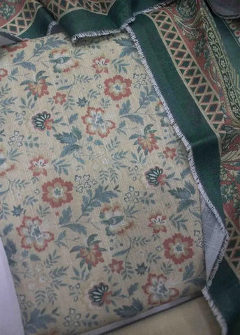 Bin Saeed Fabric - WKU-0219- 3 Piece Khaddar Printed UnStitched Suit