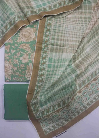 Bin Saeed Fabric - WKU-0220- 3 Piece Khaddar Printed UnStitched Suit