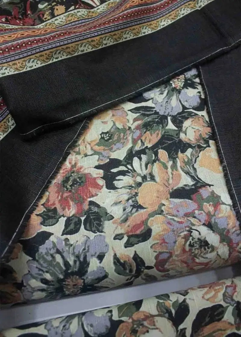 Bin Saeed Fabric - WKU-0224- 3 Piece Khaddar Printed UnStitched Suit
