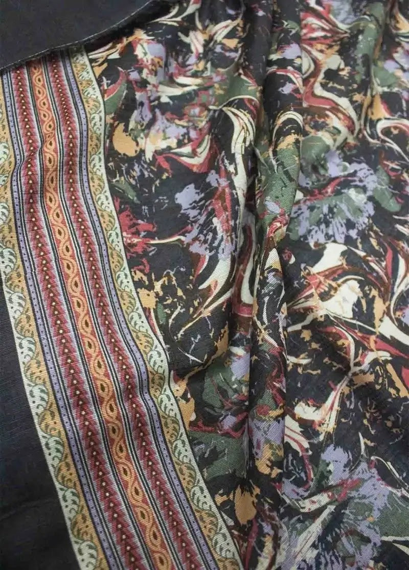 Bin Saeed Fabric - WKU-0224- 3 Piece Khaddar Printed UnStitched Suit