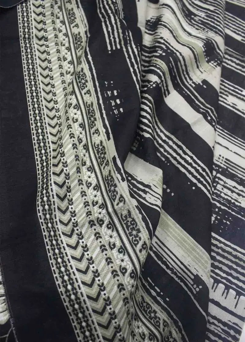 Bin Saeed Fabric - WKU-0229- 3 Piece Khaddar Printed UnStitched Suit