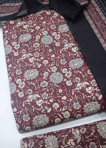 Bin Saeed Fabric - WKU-023-3 Piece Khaddar Printed UnStitched Suit