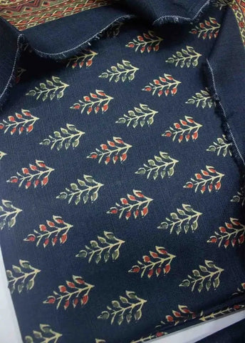 Bin Saeed Fabric - WKU-0230- 3 Piece Khaddar Printed UnStitched Suit