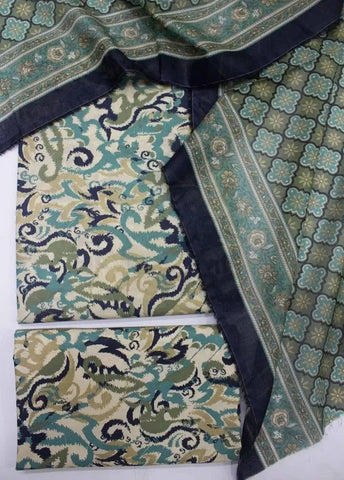 Bin Saeed Fabric - WKU-0233- 3 Piece Khaddar Printed UnStitched Suit