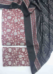 WKU-023-3 Piece Khaddar Printed UnStitched Suit