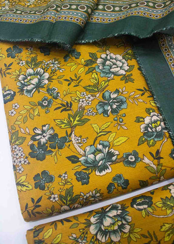 Bin Saeed Fabric - WKU-024-3 Piece Khaddar Printed UnStitched Suit