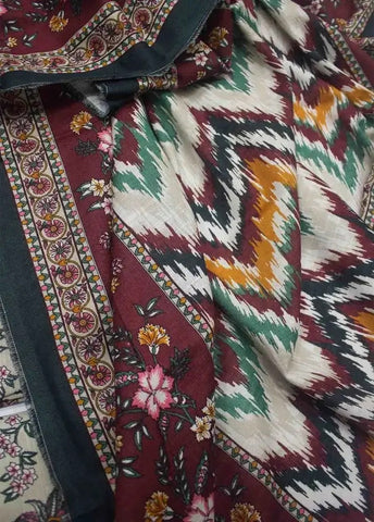 binsaeedfabrics.myshopify.com - WKU-0241- 3 Piece Khaddar Printed UnStitched Suit