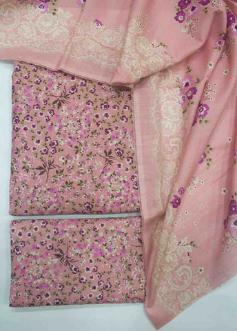 Bin Saeed Fabric - WKU-025-3 Piece Khaddar Printed UnStitched Suit