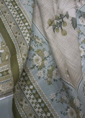 WKU-0253- 3 Piece Khaddar Printed UnStitched Suit