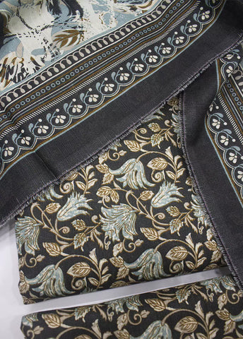 WKU-0255- 3 Piece Khaddar Printed UnStitched Suit