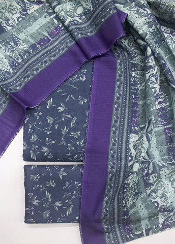 WKU-0256- 3 Piece Khaddar Printed UnStitched Suit